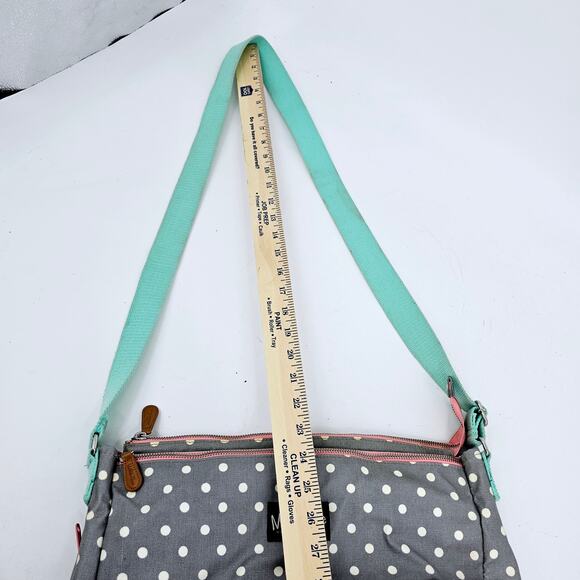 Matilda Jane Over The Moon Messenger Floral Diaper Bag & Pad Gray Teal - Picture 16 of 16